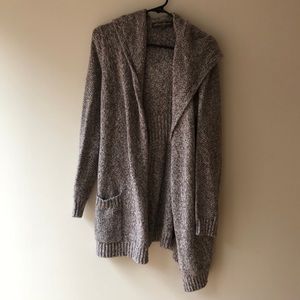 Eddie Bauer purple and white cardigan sweater